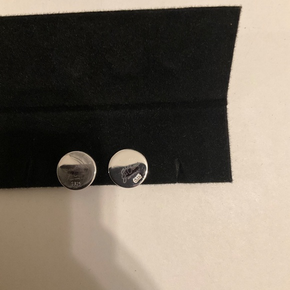 J.Crew Black onyx sterling silver rounded cuff links - Picture 4 of 5